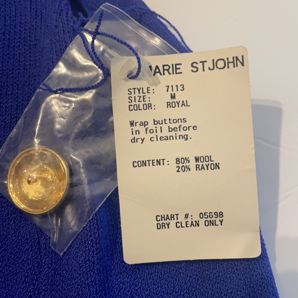 New St John Blue Button Dress - Picture 3 of 5